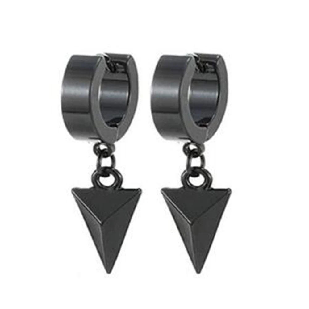 Корейские крутые серьги в стиле панк для мужчин и женщин треугольные висячие из