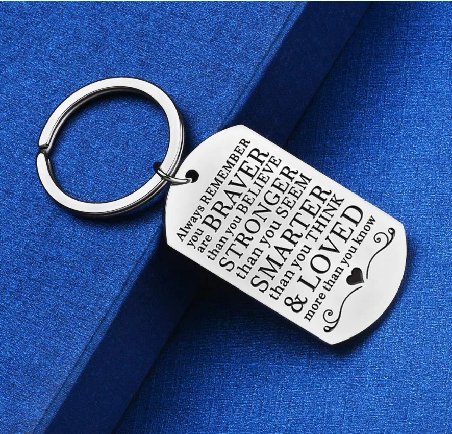 New Always remember you are braver than believe keychain |