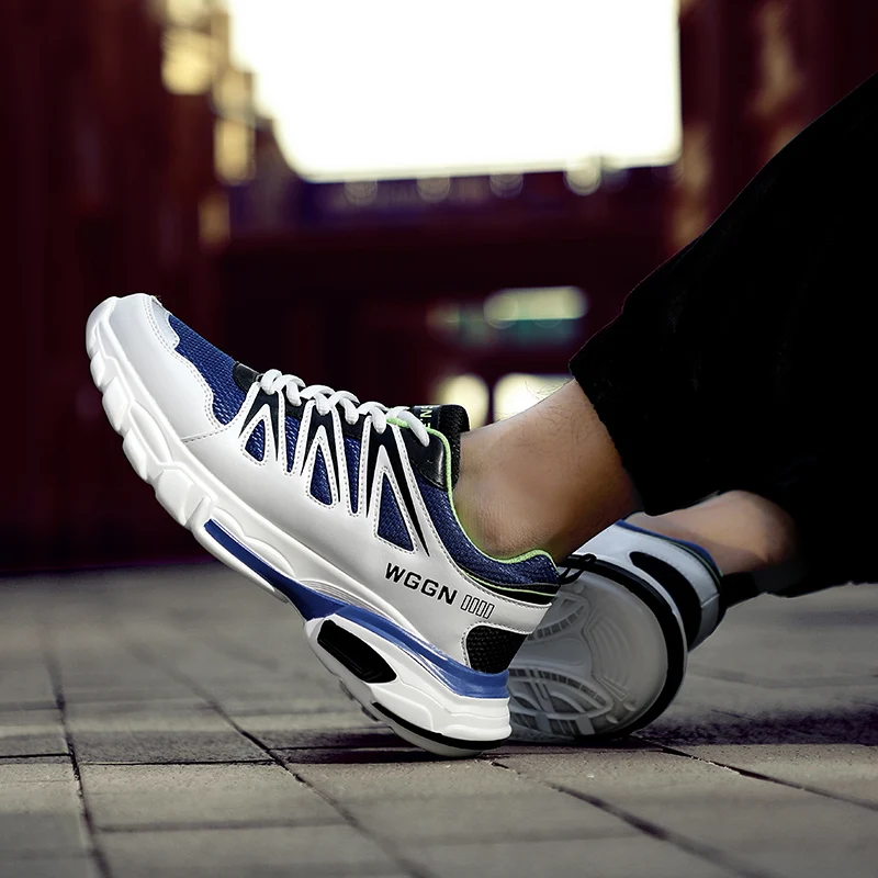 Хит продаж всесезонные кроссовки для бега мужские спортивные на шнуровке