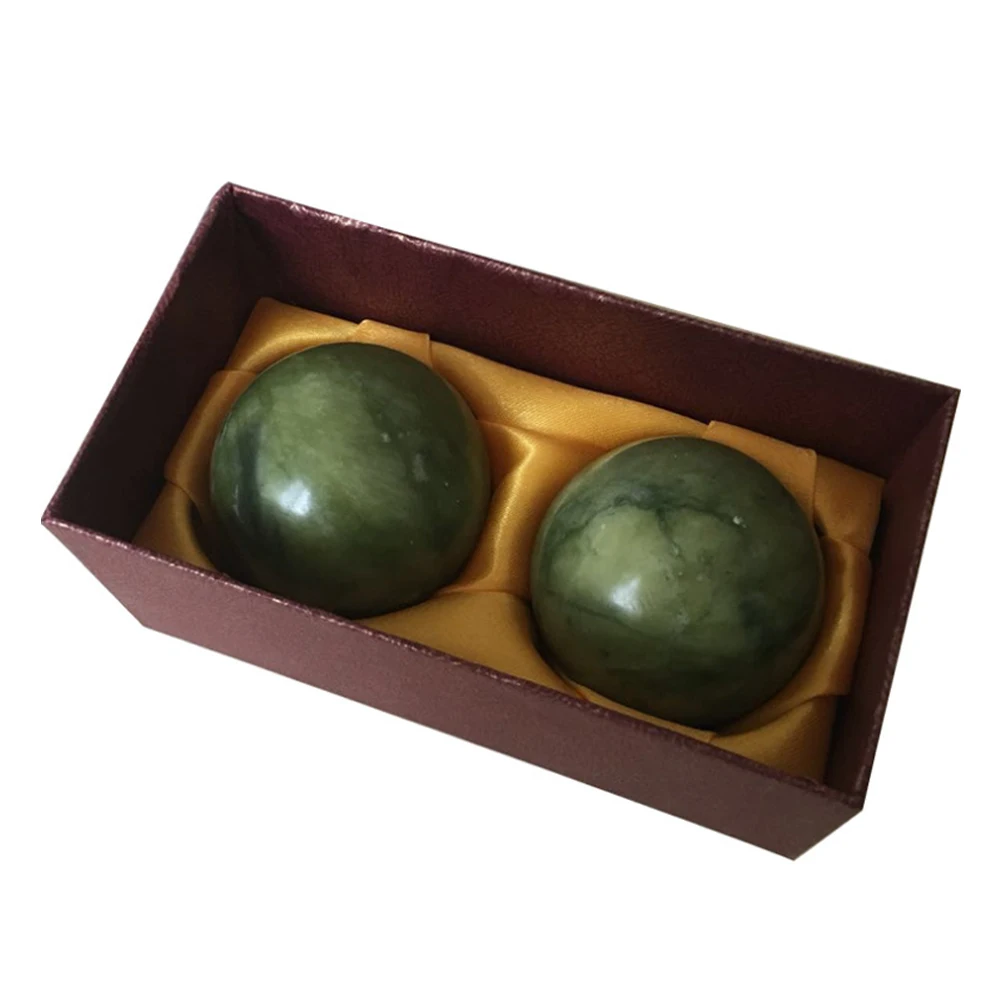 

2 Pcs Natural Jade Stone Massage Ball Smooth Round Massager for Hand Foot Jade Massager Health Care Relax Body Massage Tools