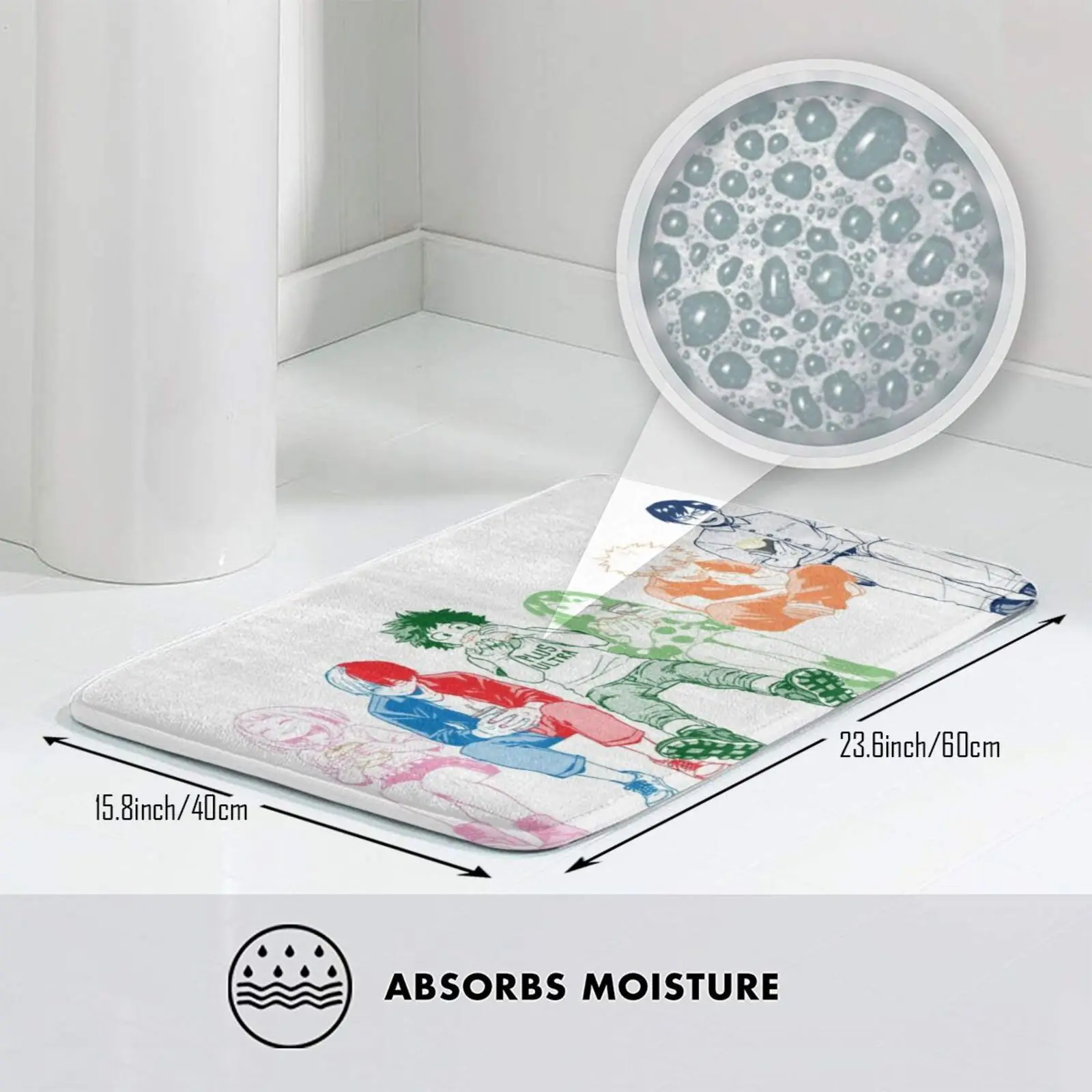 Цветной коврик для отряда Противоскользящий входной двери в спальню Uraraka Ochako