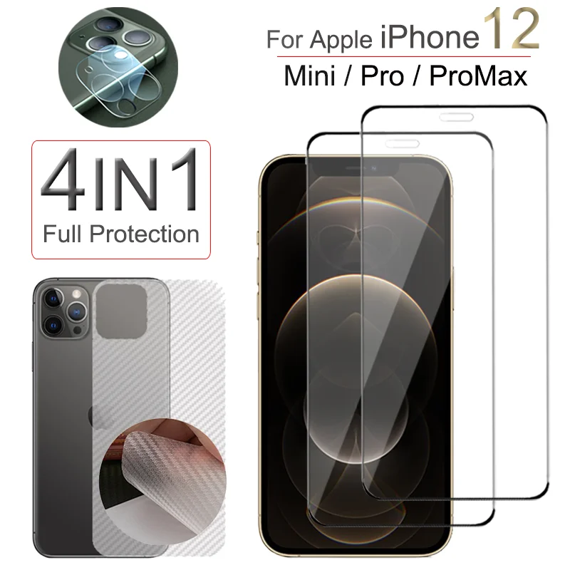 углеродного волокна задняя пленка для iPhone 12 Pro Max защитное стекло iPhone12 Mini защитная