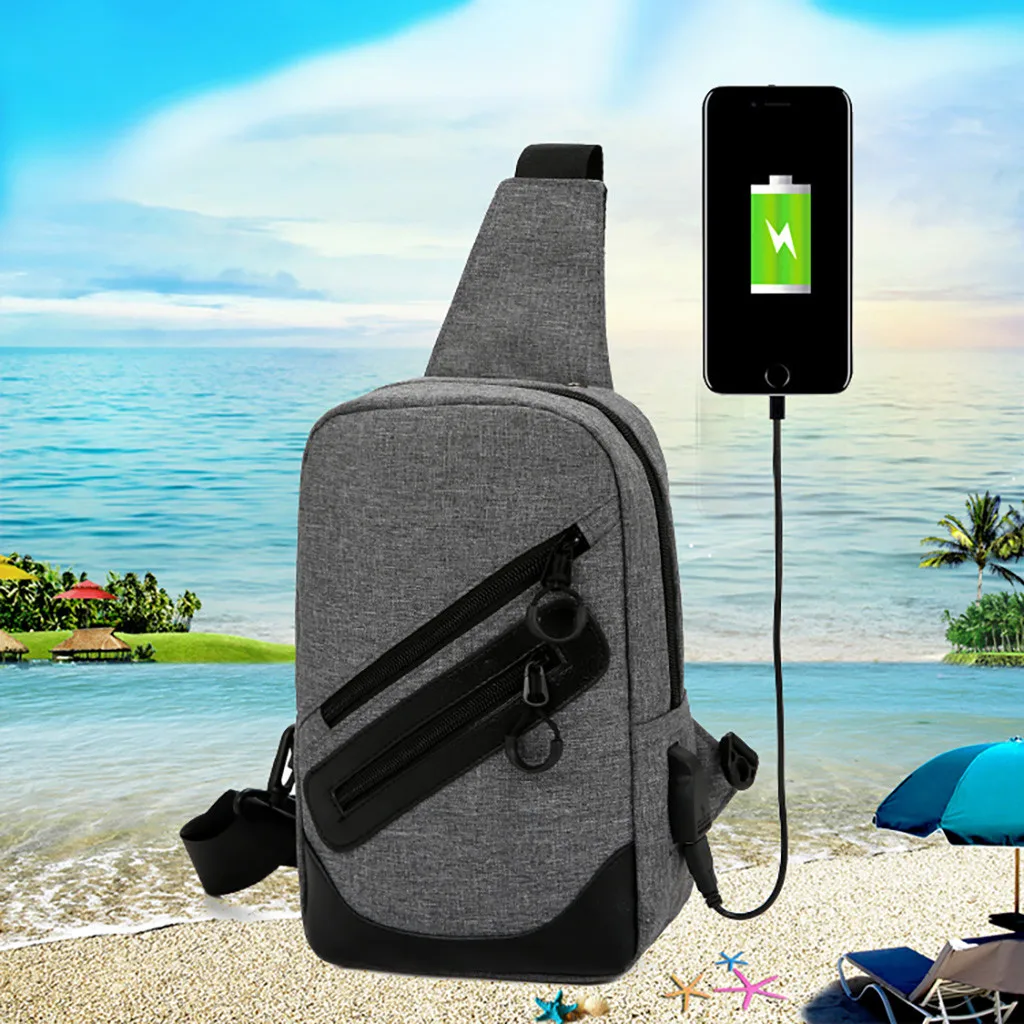 MAIOUMY мужская мода повседневная спортивная нагрудная сумка USB зарядка через плечо сумка-мессенджер мужская сумка в ручную дропшиппинг Sept 04