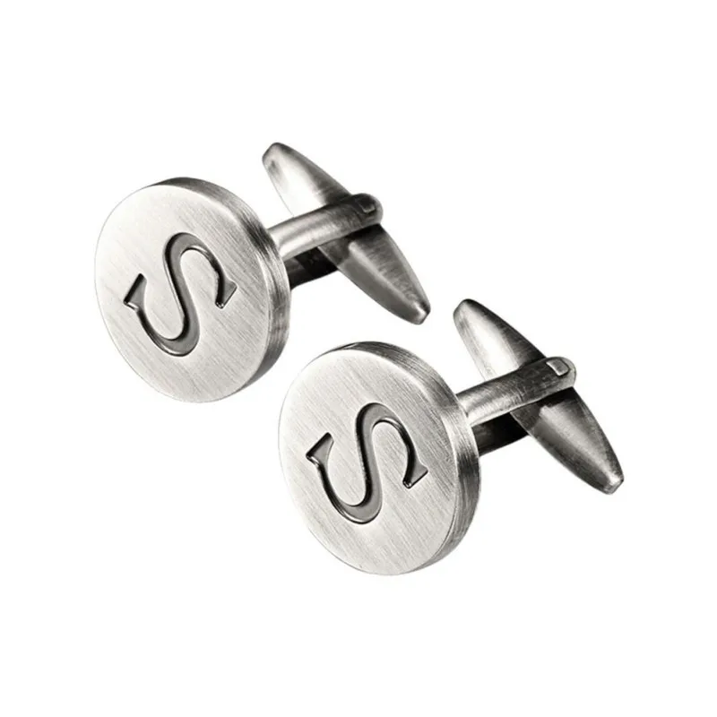 

Запонки для мужчин, классические запонки из нержавеющей стали с буквами алфавита