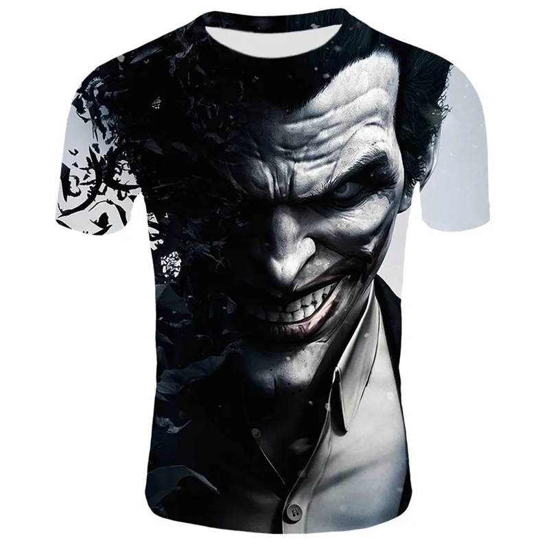 Черная Мужская футболка Joker Horror Movie 3D мужская с рисунком хип-хоп уличная 3d одежда