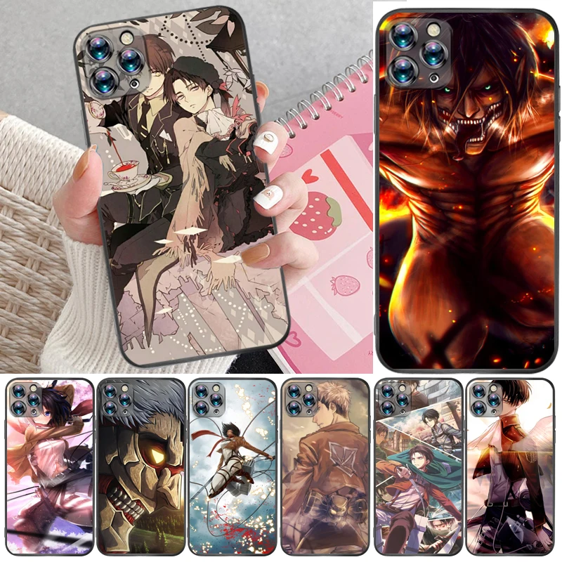 

Attack On Titan Eren Jager Armin Arlert Levi Mikasa Ackerman Phone Case For iPhone 11 Pro Max Coque Funda Back Cover Carcasa