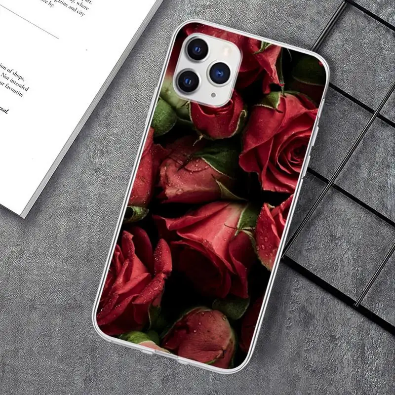 

Beautiful Rose Peony Flower Transparent Mobile Phone Case For Huawei P20 P40 Lite P30 Pro P Smart 2019 Honor 10 10i 20 Lite