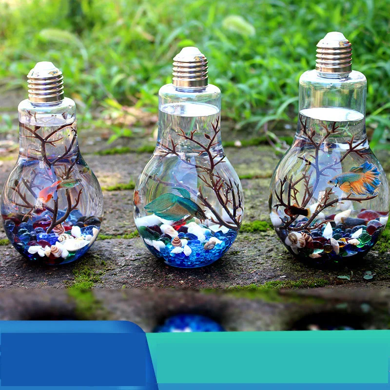 

Large, Medium And Small Creative Lantern Bulb Bottle Micro-landscape Artificial Scenery Decoration Peacock Desktop Fish Tank DIY