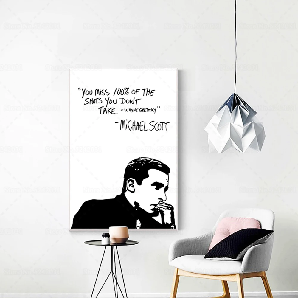 Office Poster - You Miss 100% of the Shots You Don't Take Michael Scott Canvas Wall Art Decor for Living Room image 2