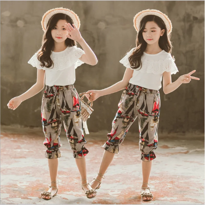 Детский костюм с короткими рукавами для девочек новинка 2020 летняя детская