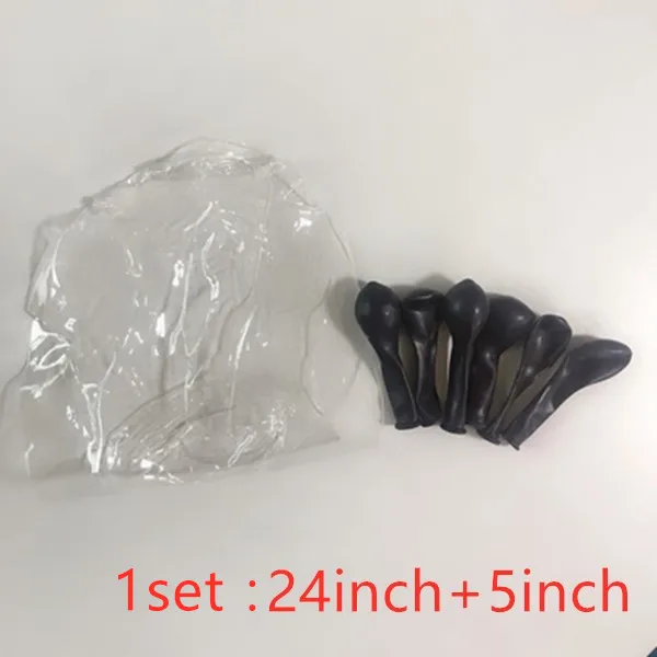as picture 20pcs 5/10/12inch gray ink blue matte macaron 24 inch transparent BoBo balloon wedding decoration birthday party supplies - Цвет: as picture