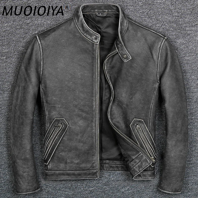 

Бесплатная доставка. Брендовая Классическая Повседневная стильная куртка из воловьей кожи, мужская одежда из 100% натуральной кожи. Винтажно...