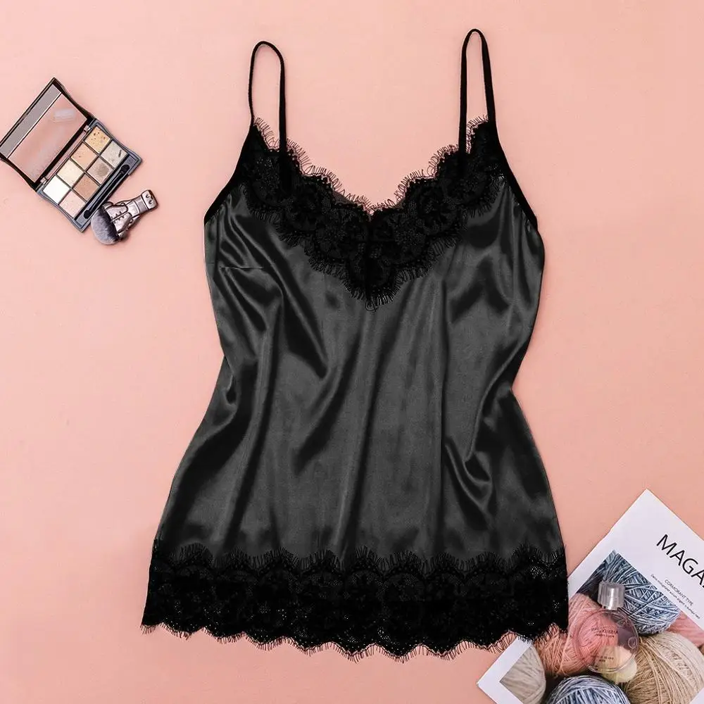 Сексуальная Женская пижама комплект из 3 предметов атласная шелковая Домашняя