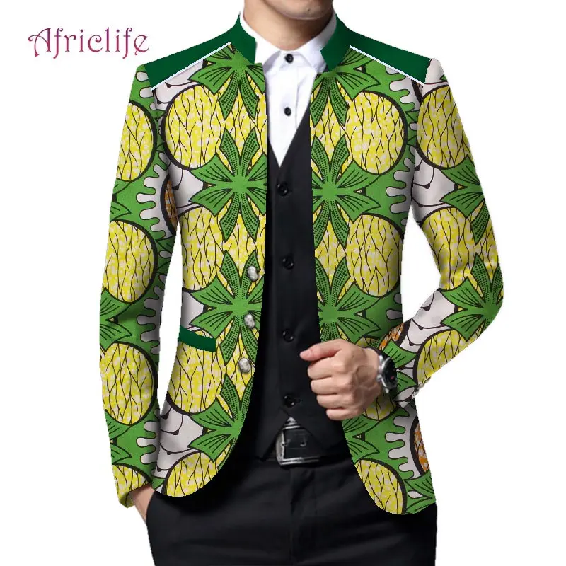 Африканские мужские блейзеры с принтом Анкары на заказ Костюм Джентльмена