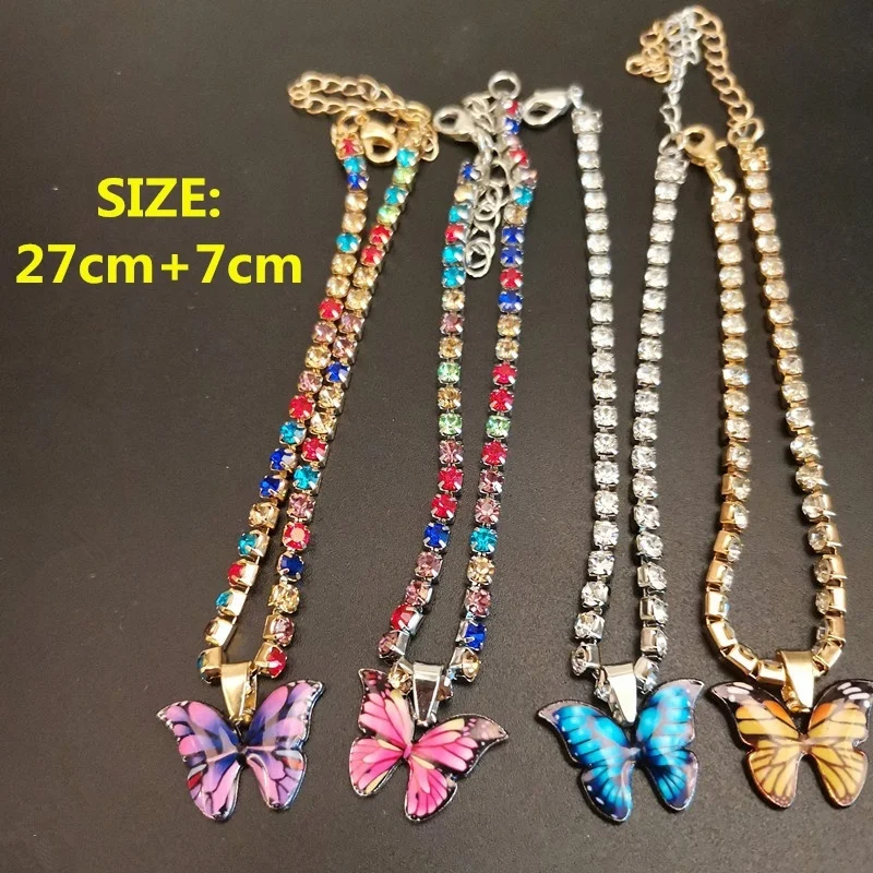 

New Fashion Butterfly Design Anklet Rhinestone Crystal Anklet Beach Anklet Women Sandals Foot Bracelets