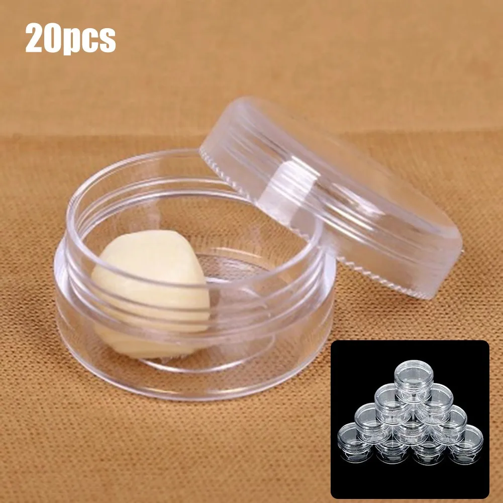 

20PCS Mini Repacking Box Travel Can Container Portable Plastic Box Round Cosmetic Dispenser Box Small Jewelry Storage Box