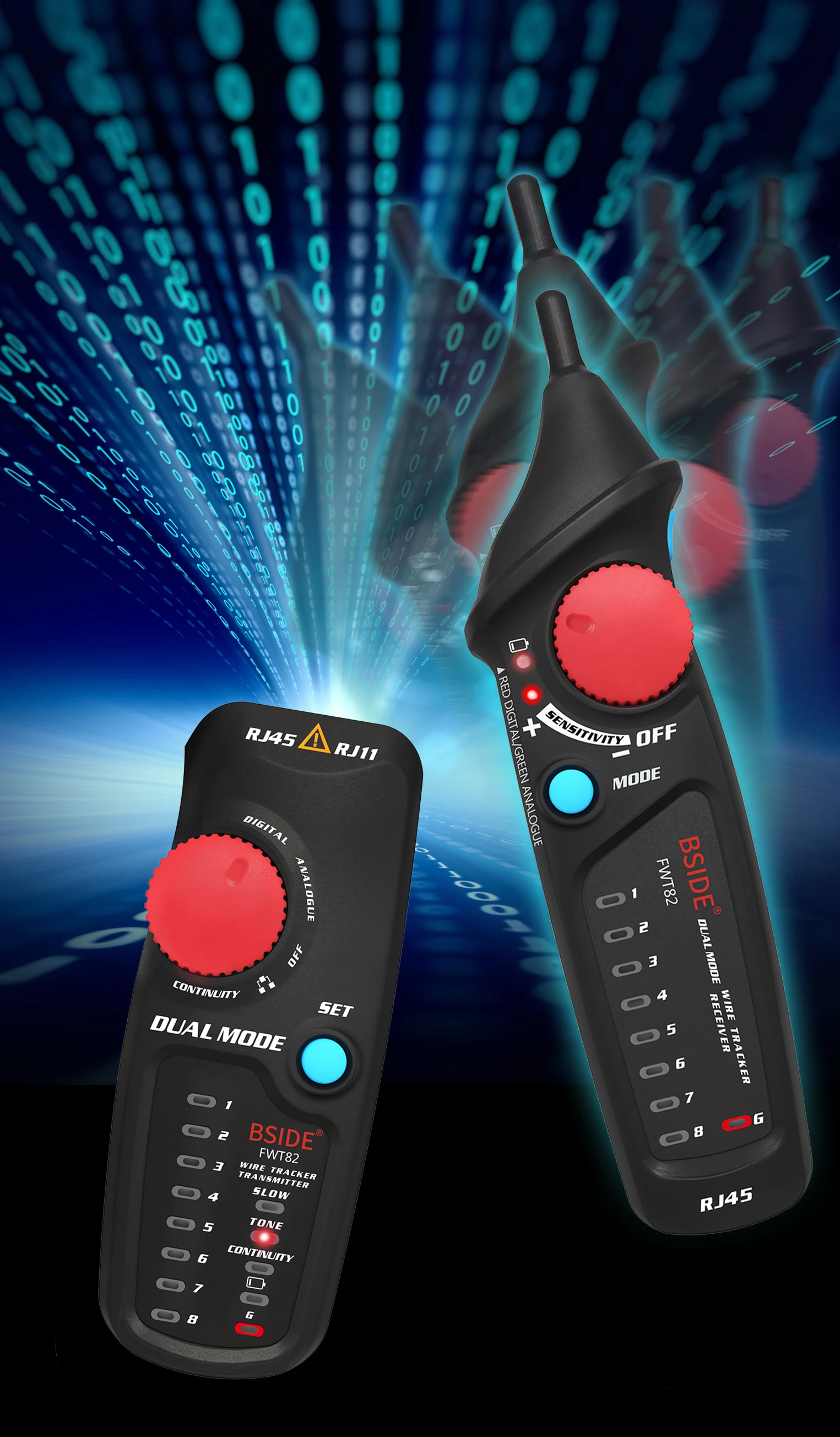 BSIDE FWT82 цифровой режим сетевой кабель трекер провода Тонер RJ45 RJ11 Ethernet LAN Tracer анализатор детектор линия искатель с AVD06
