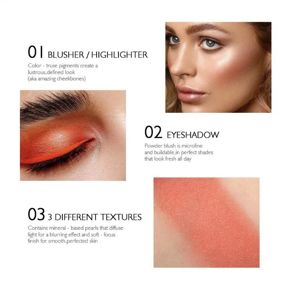 6 цветов румяна палитра для макияжа минеральная пудра красные стойкий