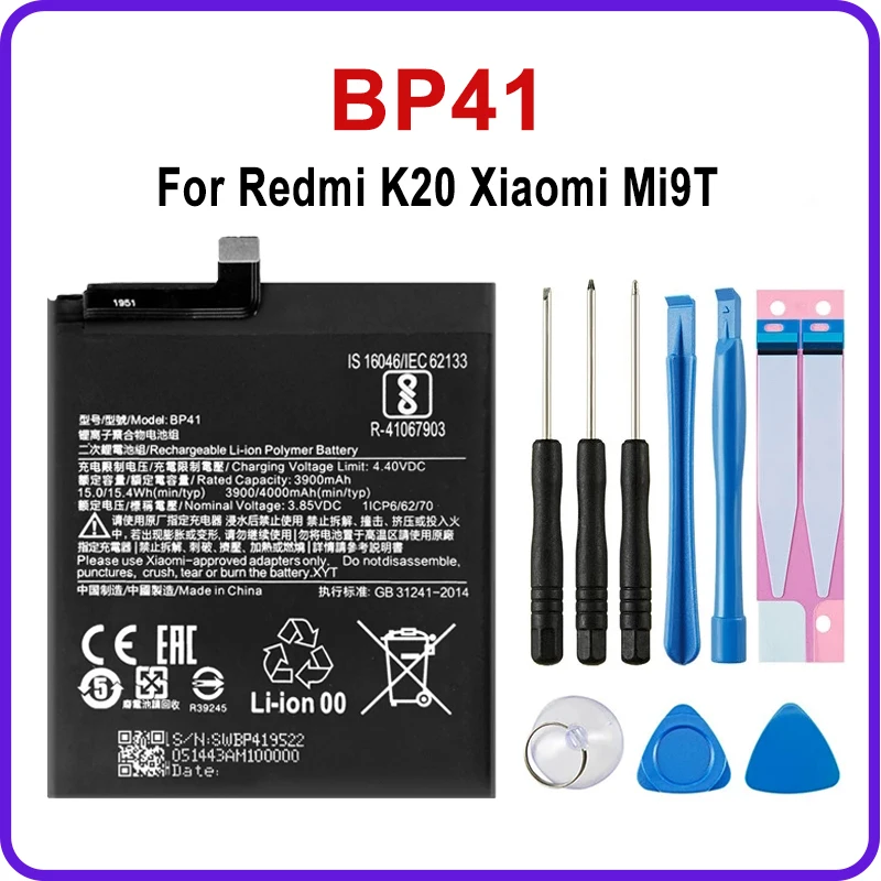 

BP41 Large Capacity Replacement Battery For Redmi K20 Xiaomi Mi9T Lithium Polymer CellPhone Battery