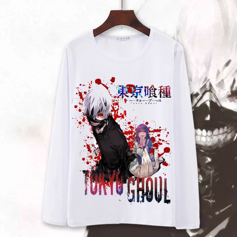 Токийский Гуль косплей футболка Kaneki Ken весна-осень аниме с длинным рукавом
