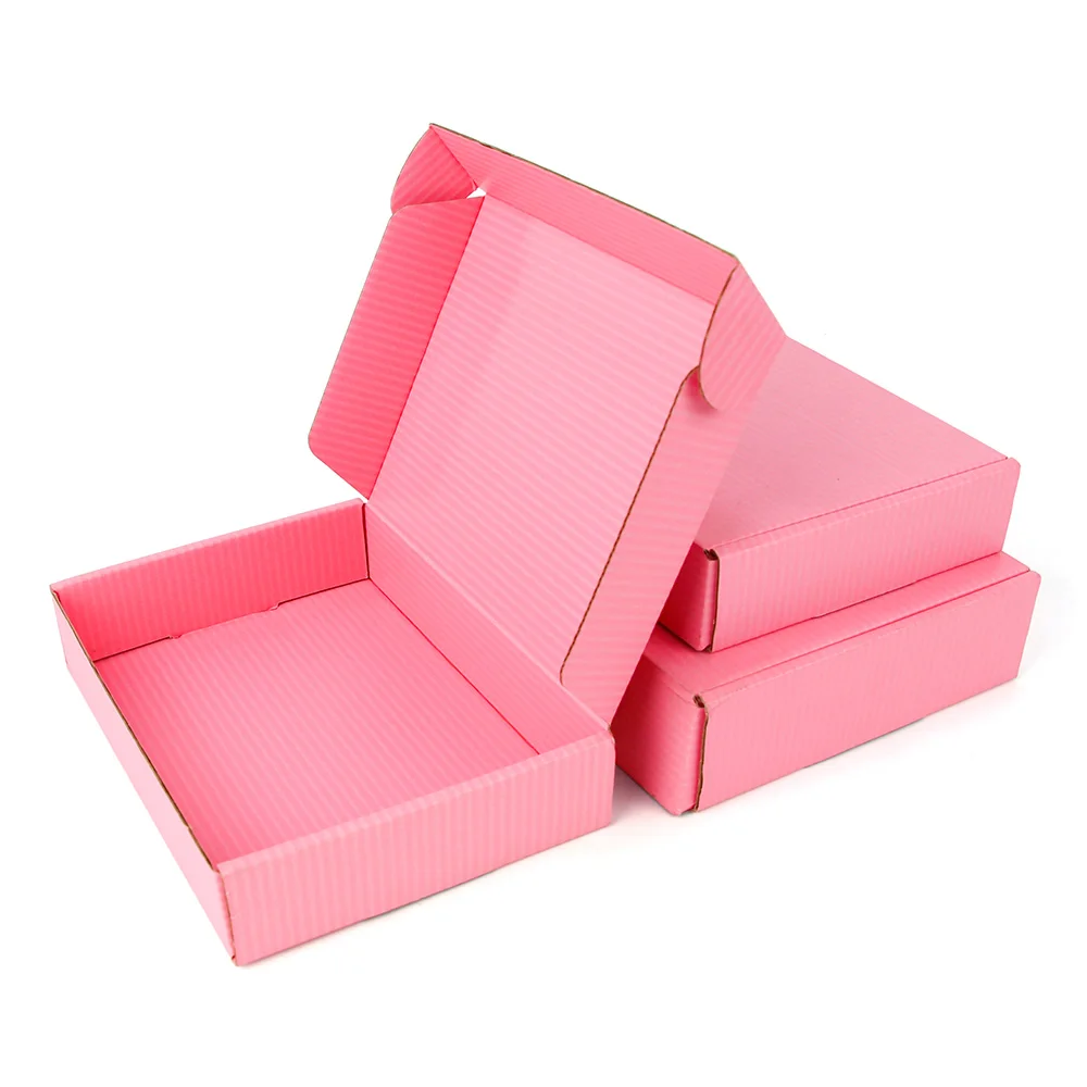 Caja de regalo rosa para ropa corrugada, embalaje de transporte general, cartÃ³n...