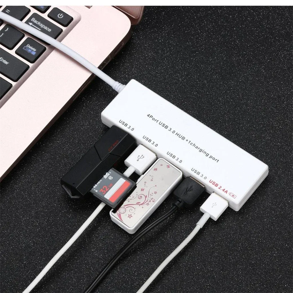 CARPRIE 4-портовый концентратор USB 3 0 с зарядкой питания и переключателем