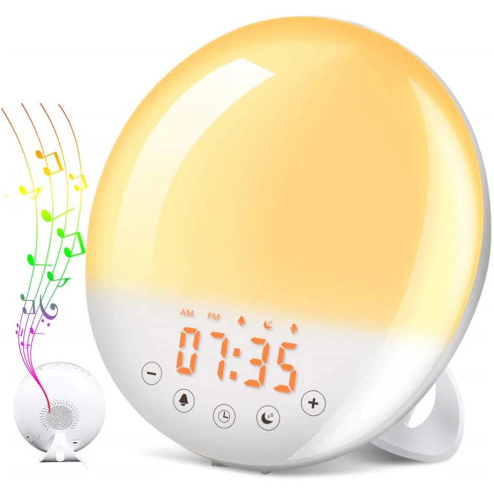 

LED Light Lamp Touch Colorful Lights Multifunction Colorful Atmosphere Lights Electronic Alarm Clock Portable Bluetooth FM