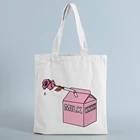 Складная Холщовая Сумка-тоут, многоразовая Женская Экологически чистая Сумочка для покупок, Студенческая Женская дорожная сумка на плечо