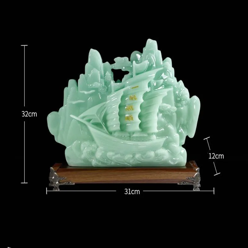 

WSHYUFEI Nautical Resin Sailing Boat Crafts Office Retro Ship Model Decoration Home Living Room Lucky Fortune Ornaments
