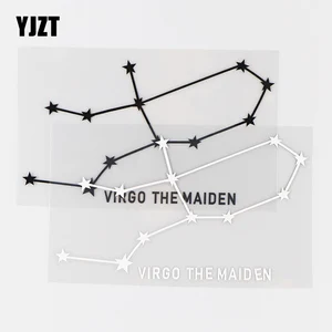 YJZT 15  8,5 см интересная звезда Автомобильная Наклейка Виниловая наклейка Знаки зодиака Созвездия Дева девушка черныйСеребряный 10A-0450