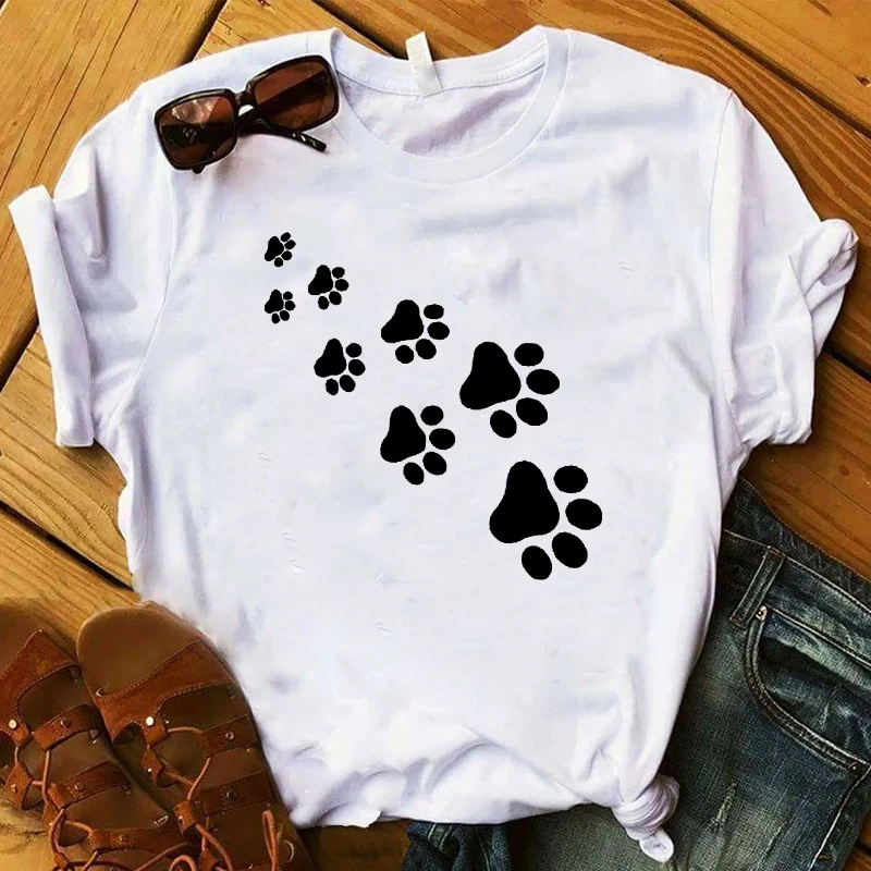 

Women Lady T Shirt Life Is Good with A Dog Print Tshirt Ladies Short Sleeve Tee Shirt Women Female Tops Clothes Graphic T-shirt
