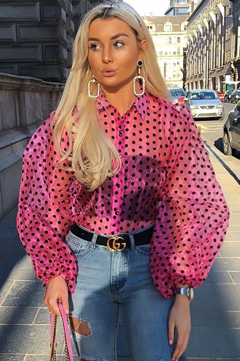 Женская полупрозрачная туника блузки Повседневная Свободная женская блузка в