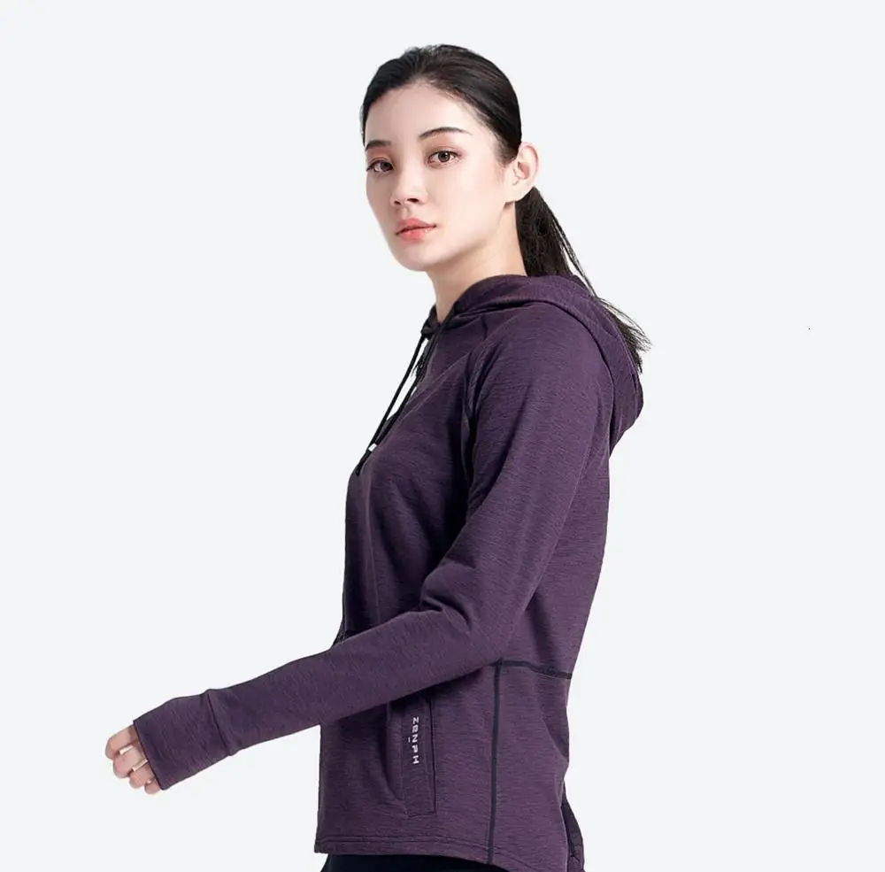 XiaoMi ZENPH, Женский мягкий высокоэластичный тренировочный костюм для бега, фитнеса, тренировочный костюм, рубашки с длинными рукавами, женский спортивный костюм
