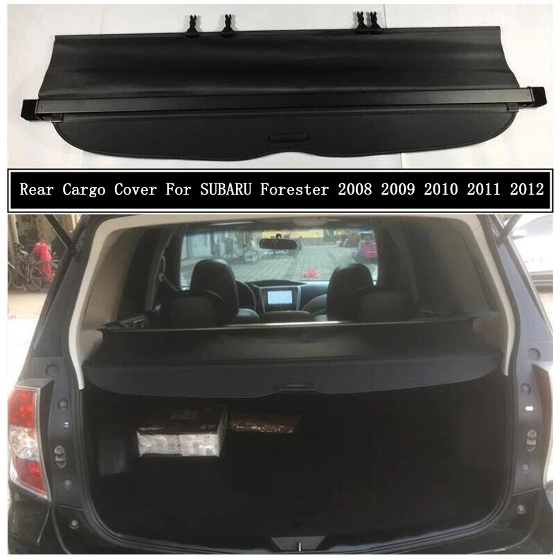 Rear Cargo Cover For SUBARU Forester 2008 2009 2010 2011 2012 Partition Curtain Screen Shade Trunk Security Shield Accessories