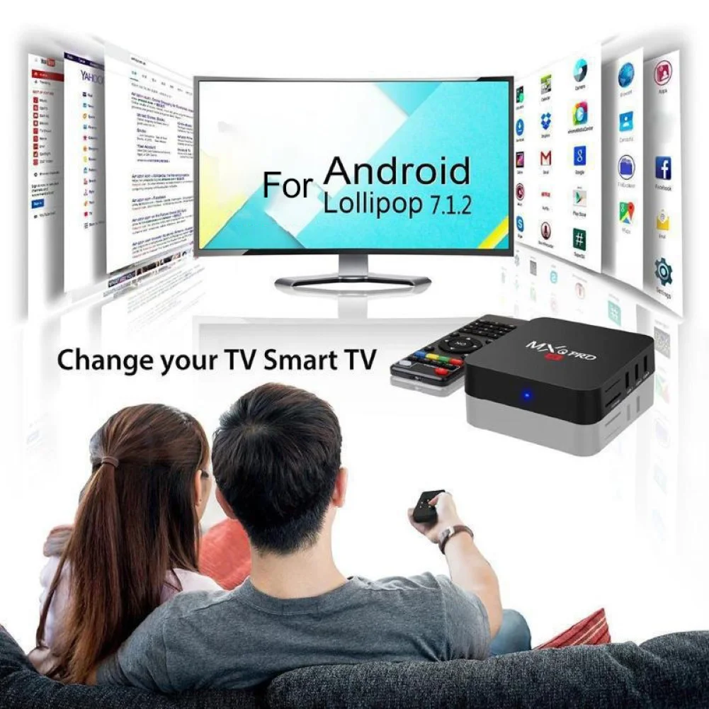 Лидер продаж ТВ приставка 1 + 8 Гб HD WiFi HDMI совместимая Смарт медиаплеер для Android 7 OS TV