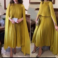 new arrival chiffon dubai arabic evening dress 2022 robe de soiree gold celebrity dresses plus size evening gowns for women