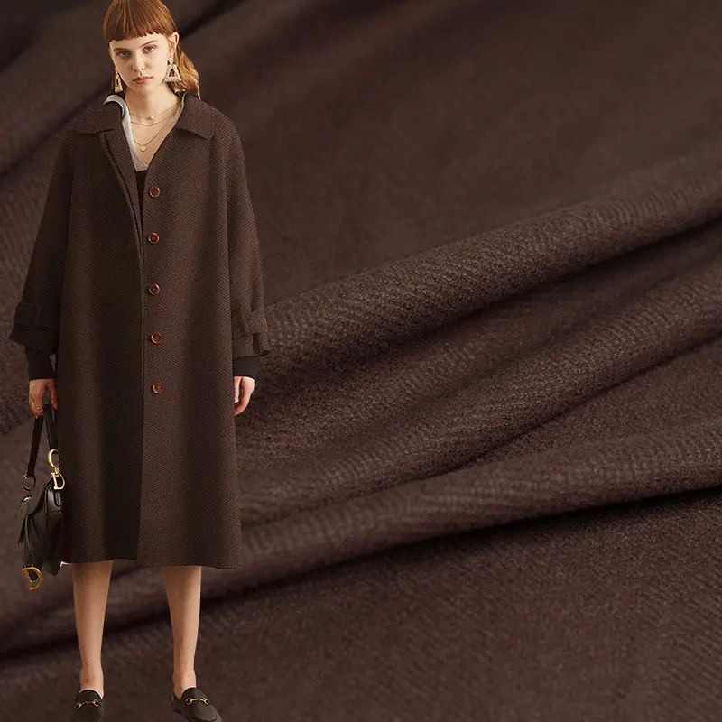 Красная малиновая кофейная шерстяная ткань в елочку 100% шерстяные материалы