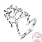 925 стерлингового серебра с зелеными листьями Регулируемый открытые, кольца на палец для женщин, девочек-гостей на свадьбе Dorpshipping Anelli изысканные вечерние ювелирные изделия