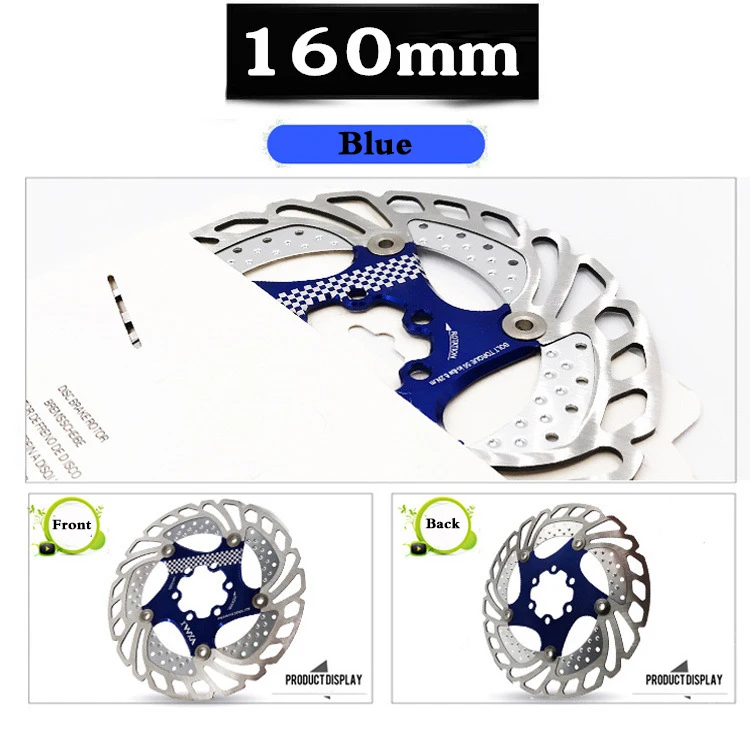 160mm blue Горный велосипед для рассеивания плавающий диск 140 мм 160 мм 180 203 мм Mtb/DH быстрое охлаждение тормоза с шестью отверстиями ротор дорожный велосипед тормозных колодок аксессуар - Цвет: 160mm blue