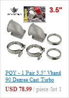 PQY-3," Vband 90 градусов для модели" cast Turbo "локоть переходный фланец 304 нержавеющая сталь для T3 T4 Турбокомпрессор PQY-TEA35