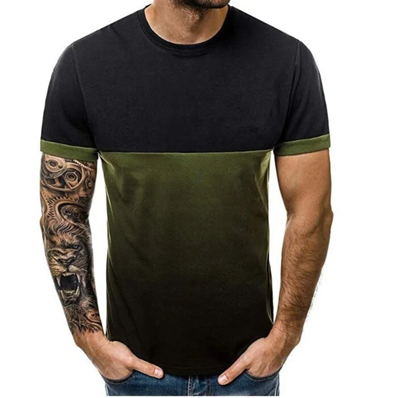 2018 Мужская облегающая повседневная спортивная Однотонная футболка в стиле хип