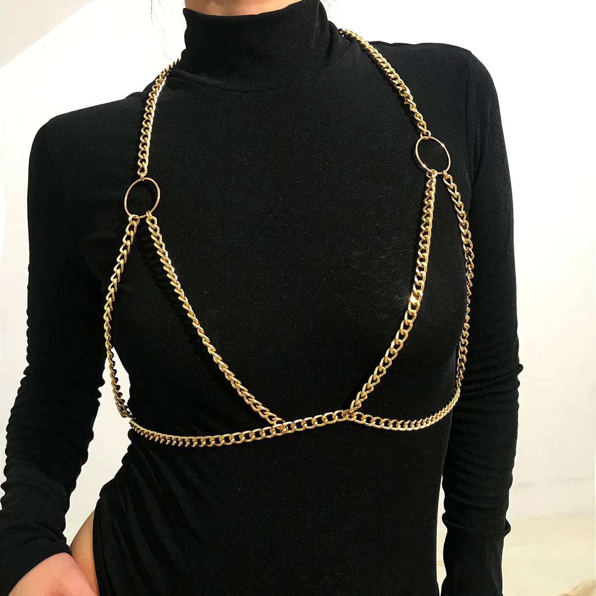 Сексуальные женские ювелирные изделия модные простые алюминиевые цепи одежда