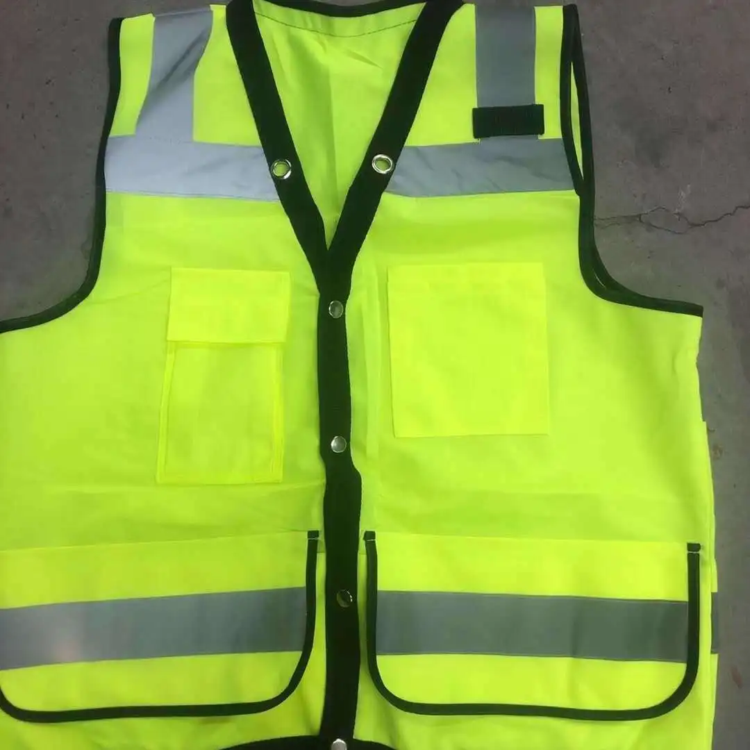 

Reflective Safety Vest Jacket Motorcycle Running Street equipment Clothes Engineer Construction Gear With Pockets