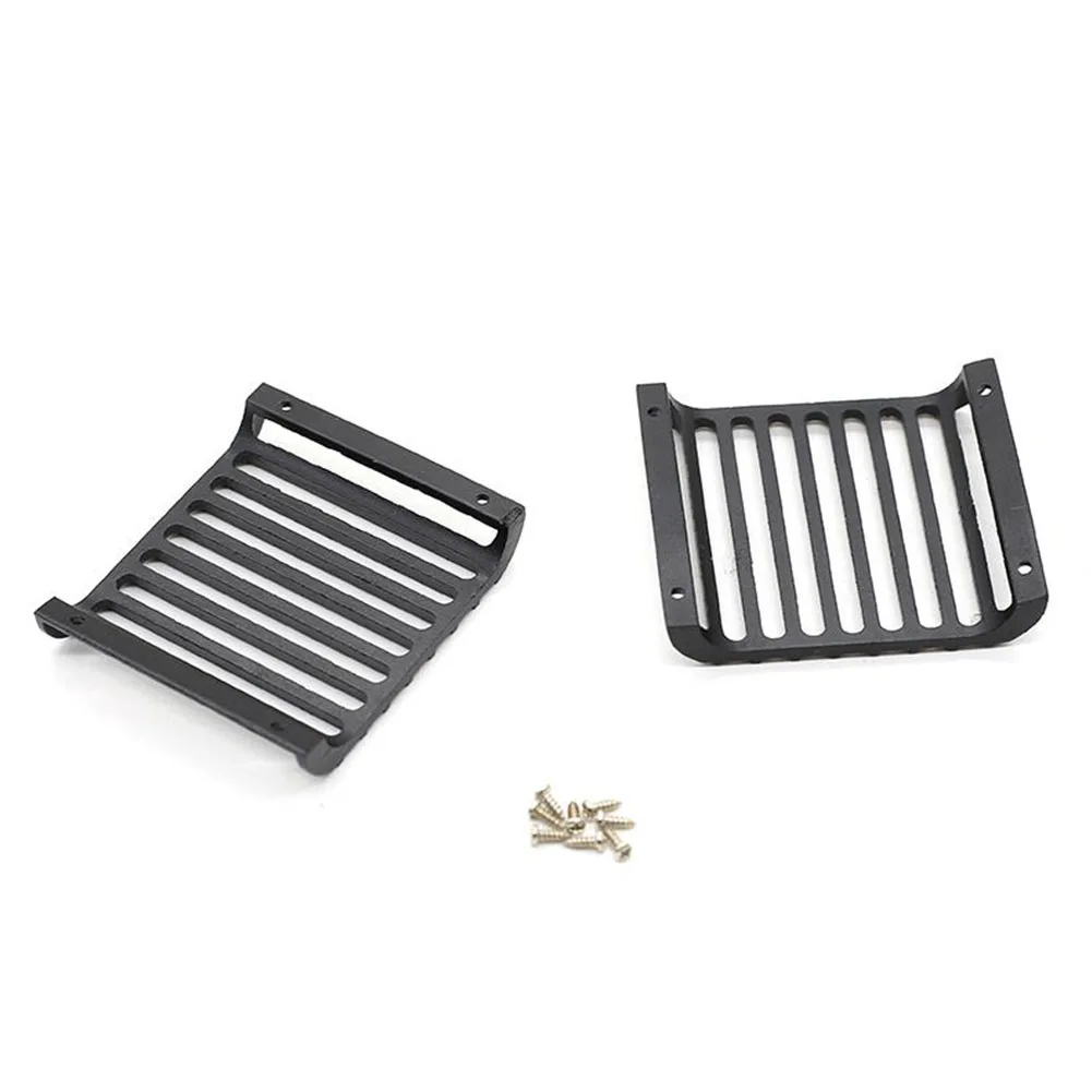 

2Pcs 1:10 Simulation Light Headlight Grille RC Car Parts Cover Front Guard Crawler With Screws Aluminium Alloy Toy For TRX4