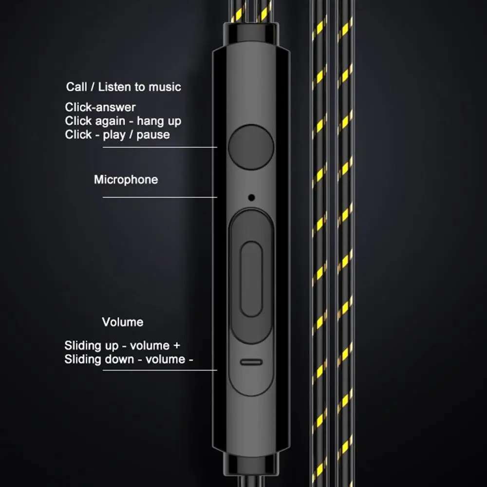 3 5 мм наушники проводные с микрофоном 4 ядра двойного действия кольцо In-ear