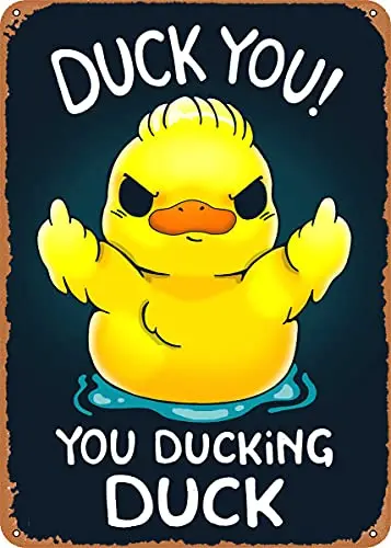 

Винтажный металлический знак Duck You Ducking Duck, патентный художественный принт, ретро подарок, 8x12 дюймов