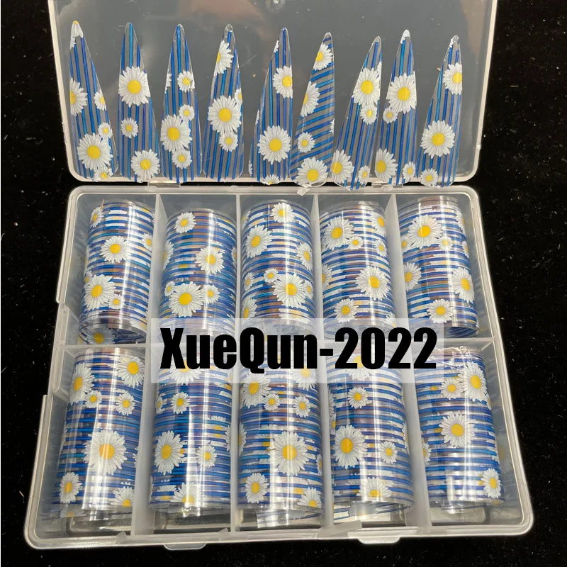 

Цветочная дизайнерская Фольга для ногтей XueQun 4*100 см