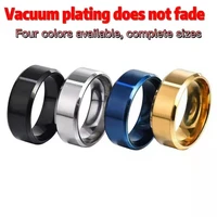 titanium steel stainless steel black gold silver blue simple couple rings for men and women wedding rings casual sports jewelry