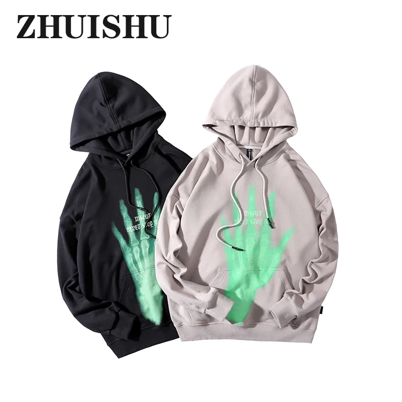 

2021 New Men's And Women's Hoodie Skull Palm Print Punk Hip-Hop Cotton Sanitary Wear Casual Sports Street Long Sleeve