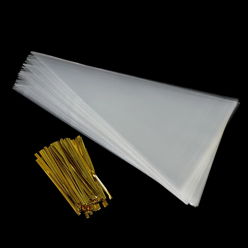 

100pcs clear cone shape cellophane bags candy sugar popcorn flower packing bag